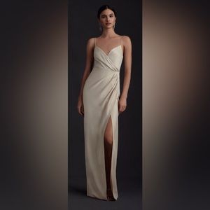 BHLDN Freya Satin Charmeuse Dress in champagne